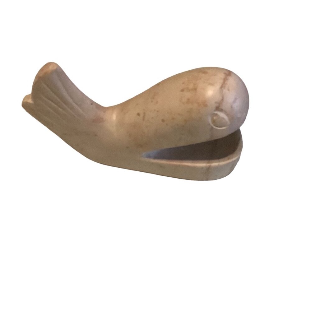 Vtg Handmade Kenyan Soapstone Whale Figurine 2.5” x 4.5”